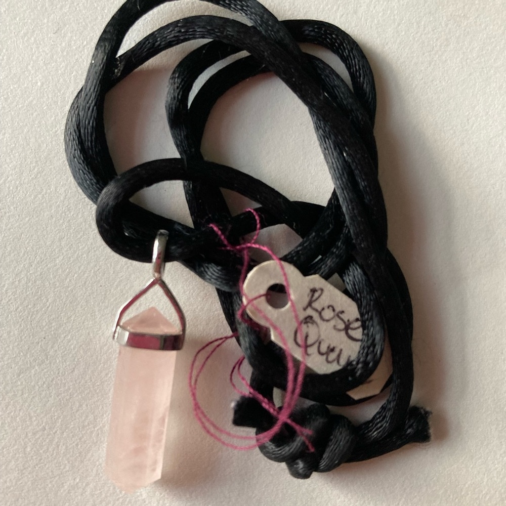 Handmade rose quarts necklace